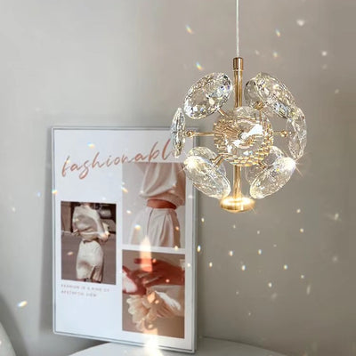 Lustre LED en cristal moderne avec matériel rond multi-balles pour chambre à coucher 