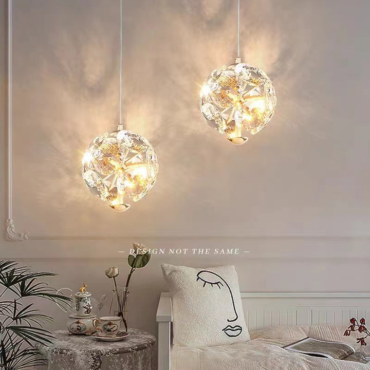 Lámpara Colgante LED de Cristal con Hardware Redondo Múltiple de Lujo Moderno para Dormitorio 