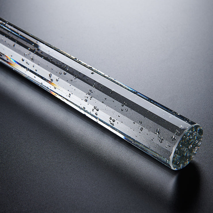 Lustre LED en cristal avec base en disque à bulles cylindriques de luxe moderne pour chambre 