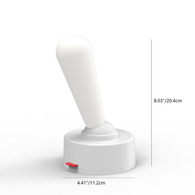مصباح طاولة LED من السيليكون ABS بقاعدة أسطوانية ومقبض بيضاوي حديث وبسيط لغرفة النوم 