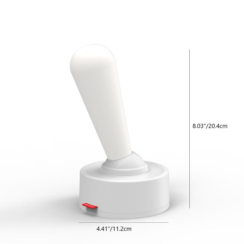 مصباح طاولة LED من السيليكون ABS بقاعدة أسطوانية ومقبض بيضاوي حديث وبسيط لغرفة النوم 