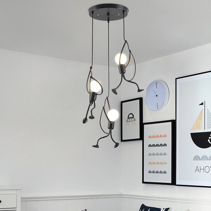 Contemporain Créatif Orbe Cylindre Personnes Fer 1/3 Suspension Luminaire Îlot Pour Salle à Manger 