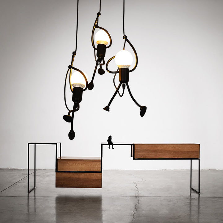 Contemporain Créatif Orbe Cylindre Personnes Fer 1/3 Suspension Luminaire Îlot Pour Salle à Manger 