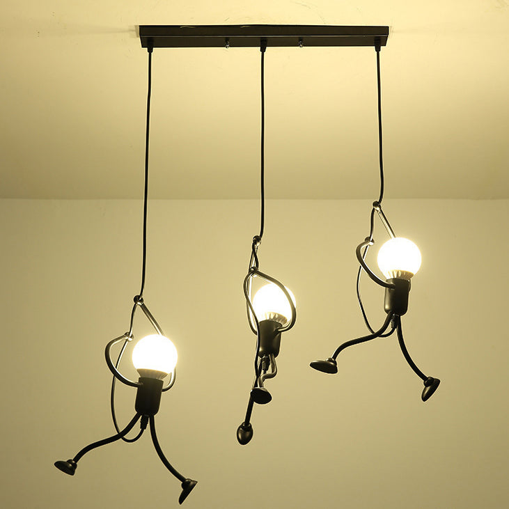 Contemporain Créatif Orbe Cylindre Personnes Fer 1/3 Suspension Luminaire Îlot Pour Salle à Manger 