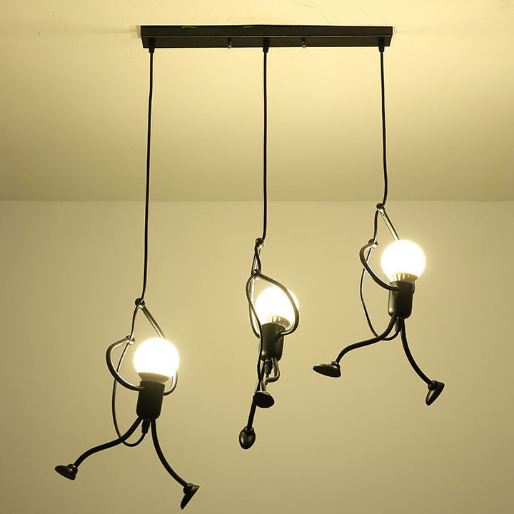 Contemporain Créatif Orbe Cylindre Personnes Fer 1/3 Suspension Luminaire Îlot Pour Salle à Manger 