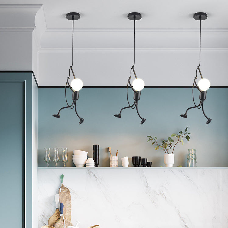 Contemporain Créatif Orbe Cylindre Personnes Fer 1/3 Suspension Luminaire Îlot Pour Salle à Manger 