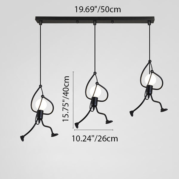 Contemporain Créatif Orbe Cylindre Personnes Fer 1/3 Suspension Luminaire Îlot Pour Salle à Manger 