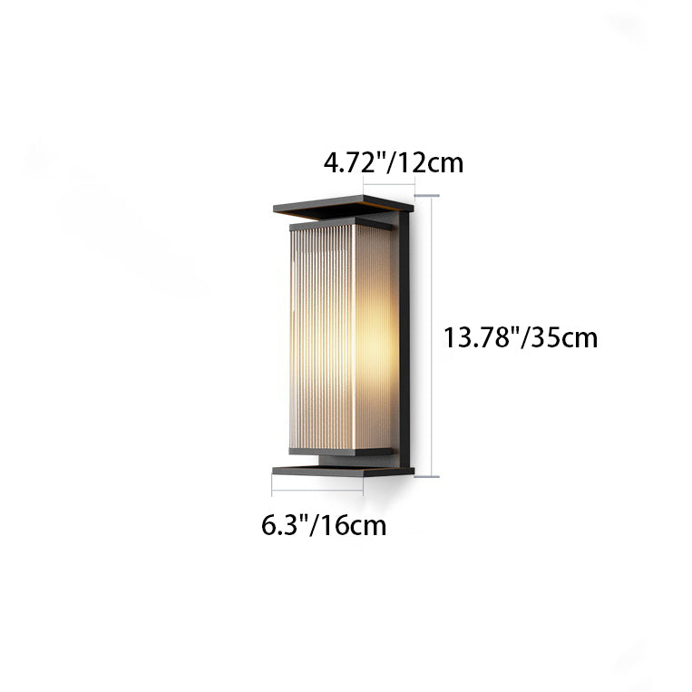 Applique murale extérieure LED en acier inoxydable PC à rayures rectangulaires imperméables solaire minimaliste moderne pour jardin 
