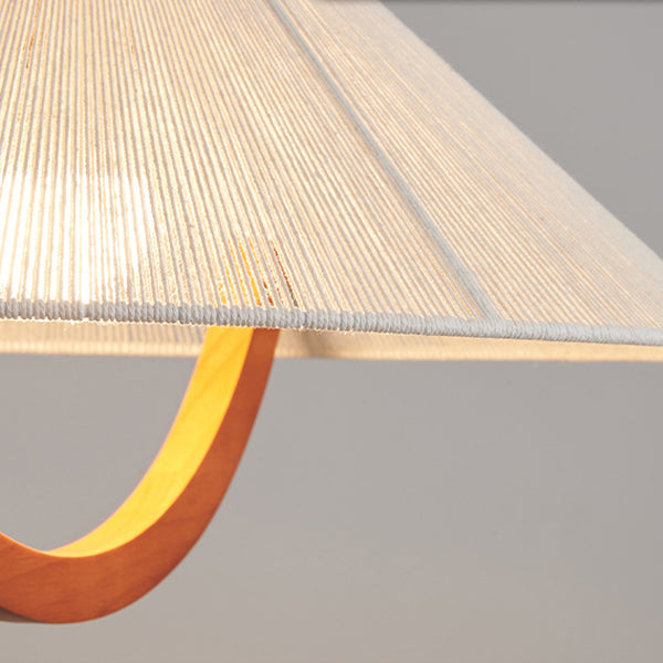 Table ronde vintage traditionnelle en bois courbé demi-ronde réglable avec tissu et suspension 1 lumière pour chambre 