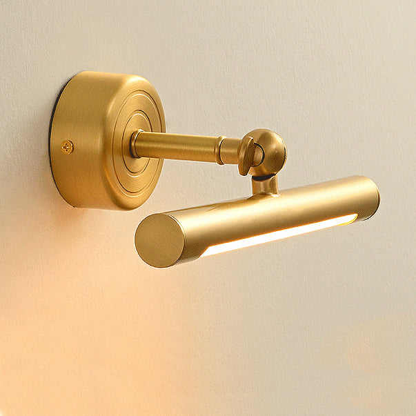 Lampe murale contemporaine scandinave à base de cylindre, boule et disque en laiton massif avec LED pour miroir de salle de bain 