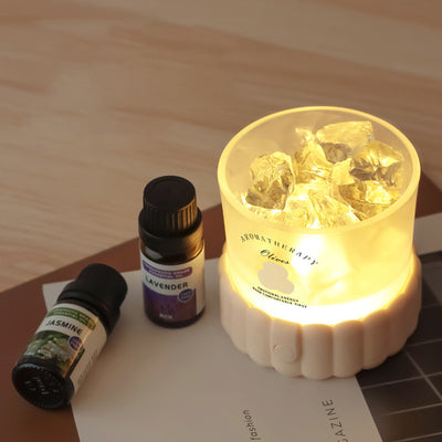 مصباح طاولة LED زجاجي ABS مستدير أسطواني حديث بسيط بحصى لغرفة النوم 