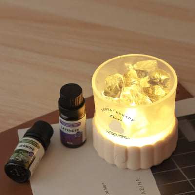 مصباح طاولة LED زجاجي ABS مستدير أسطواني حديث بسيط بحصى لغرفة النوم 