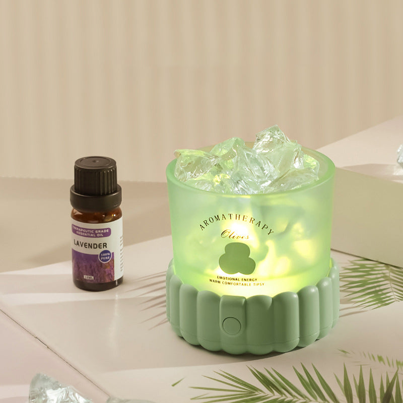 مصباح طاولة LED زجاجي ABS مستدير أسطواني حديث بسيط بحصى لغرفة النوم 