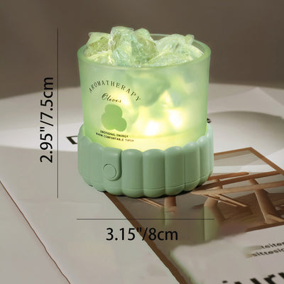 مصباح طاولة LED زجاجي ABS مستدير أسطواني حديث بسيط بحصى لغرفة النوم 