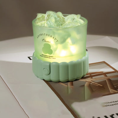 مصباح طاولة LED زجاجي ABS مستدير أسطواني حديث بسيط بحصى لغرفة النوم 