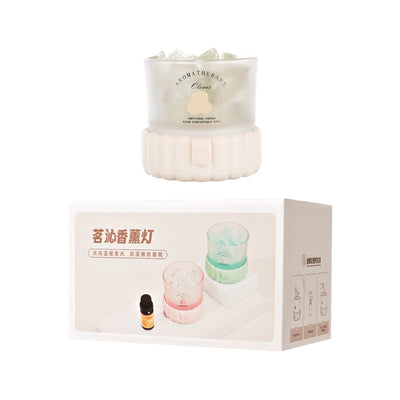 مصباح طاولة LED زجاجي ABS مستدير أسطواني حديث بسيط بحصى لغرفة النوم 