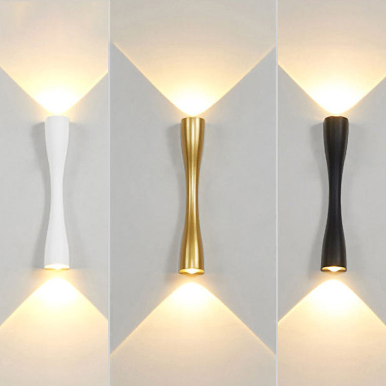Applique murale LED en aluminium en forme de cylindre étanche scandinave contemporain pour salon 