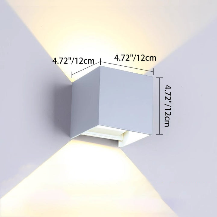 Moderne minimalistische wasserdichte quadratische rechteckige Aluminium-LED-Wandleuchte für das Wohnzimmer 