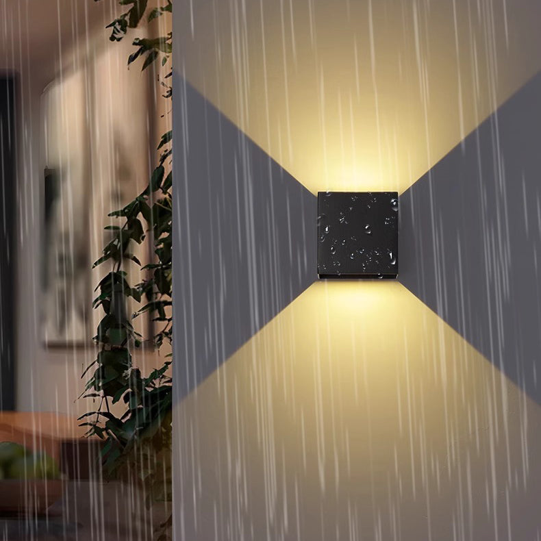 Moderne minimalistische wasserdichte quadratische rechteckige Aluminium-LED-Wandleuchte für das Wohnzimmer 