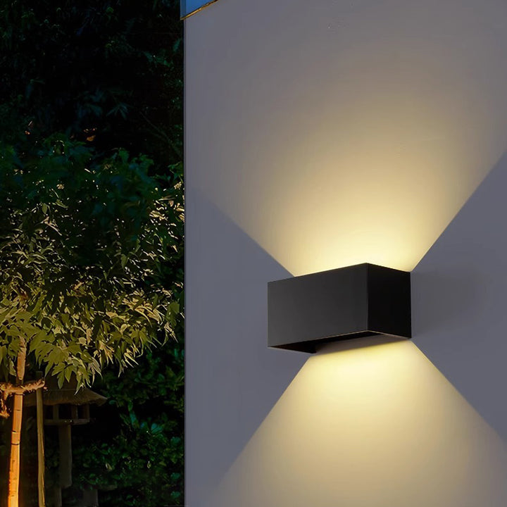 Moderne minimalistische wasserdichte quadratische rechteckige Aluminium-LED-Wandleuchte für das Wohnzimmer 
