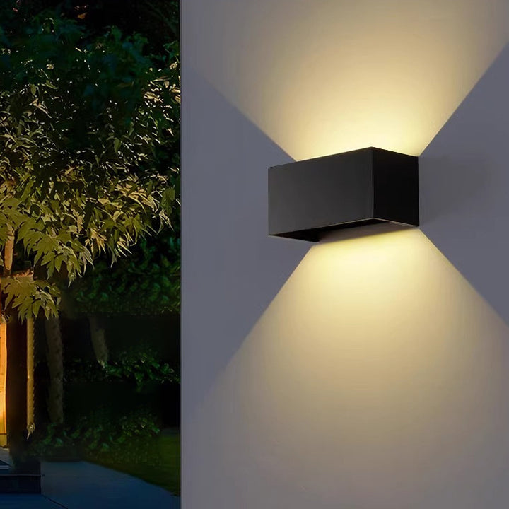 Moderne minimalistische wasserdichte quadratische rechteckige Aluminium-LED-Wandleuchte für das Wohnzimmer 