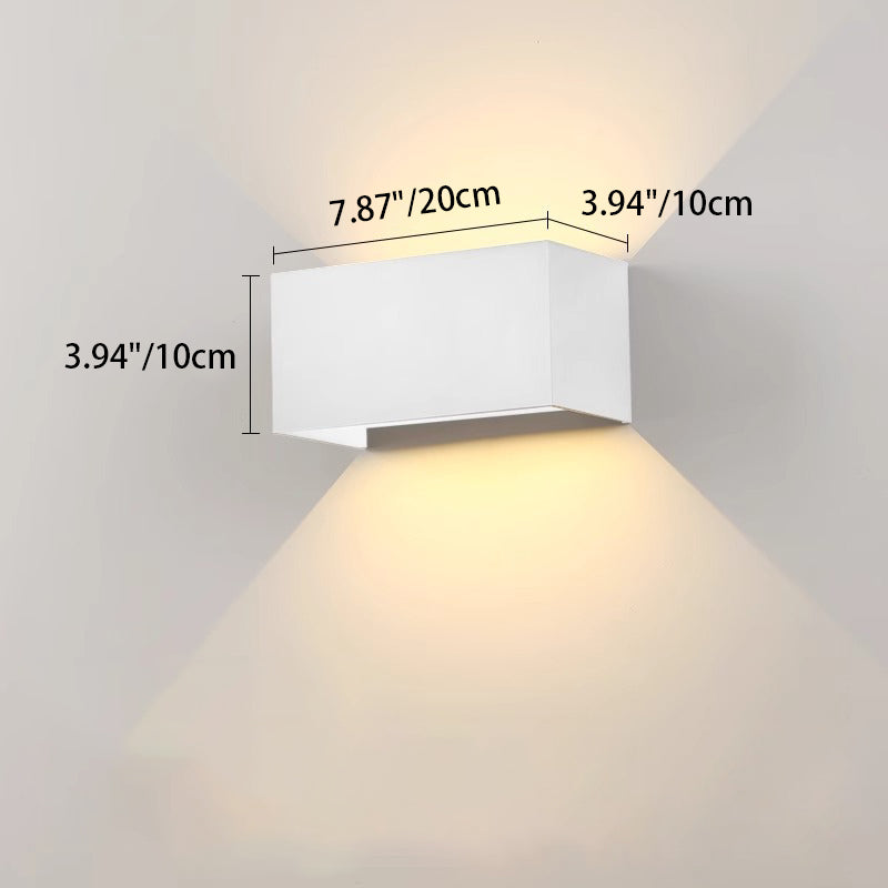 Moderne minimalistische wasserdichte quadratische rechteckige Aluminium-LED-Wandleuchte für das Wohnzimmer 