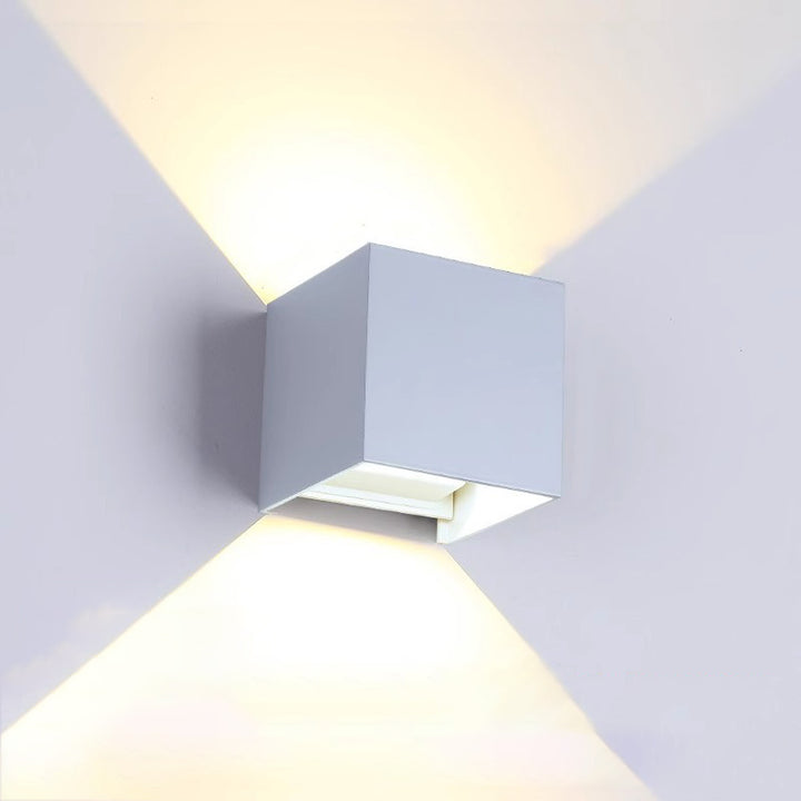 Moderne minimalistische wasserdichte quadratische rechteckige Aluminium-LED-Wandleuchte für das Wohnzimmer 