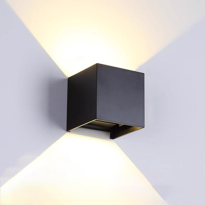 Moderne minimalistische wasserdichte quadratische rechteckige Aluminium-LED-Wandleuchte für das Wohnzimmer 