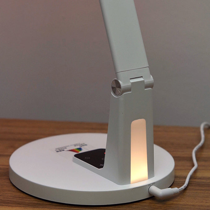 مصباح طاولة LED قابل للتعديل من الألومنيوم ABS بتصميم مستطيل دائري حديث بسيط لغرفة النوم 