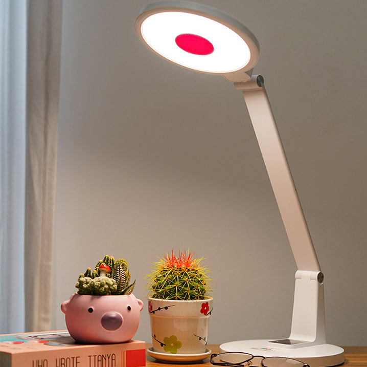 Moderne minimalistische runde rechteckige verstellbare ABS-Aluminium-Hardware-LED-Tischlampe für das Schlafzimmer 