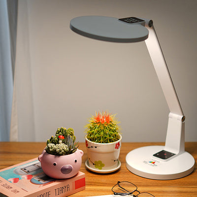 Moderne minimalistische runde rechteckige verstellbare ABS-Aluminium-Hardware-LED-Tischlampe für das Schlafzimmer 