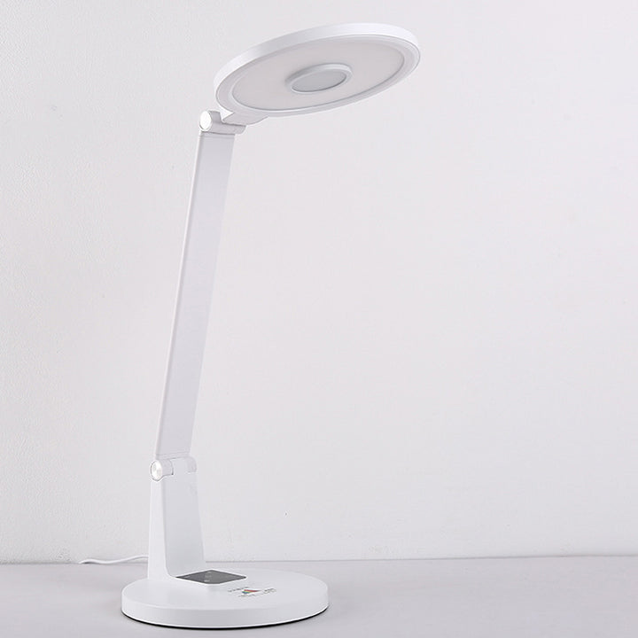 مصباح طاولة LED قابل للتعديل من الألومنيوم ABS بتصميم مستطيل دائري حديث بسيط لغرفة النوم 