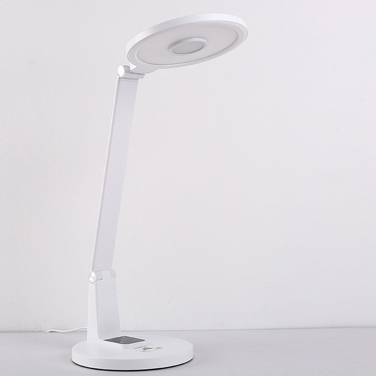 Moderne minimalistische runde rechteckige verstellbare ABS-Aluminium-Hardware-LED-Tischlampe für das Schlafzimmer 