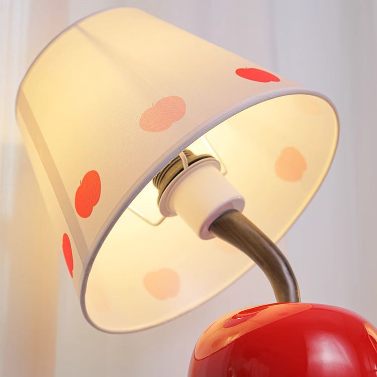 Lampe de table 1 lumière contemporaine créative mignonne avec rayures arc-en-ciel, boule courbée en résine, matériel en tissu pour chambre à coucher 