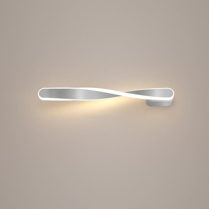 Modern Minimalist Long Oval Spiral Aluminum Silicone LED Wall Sconce Lamp For Living Room
