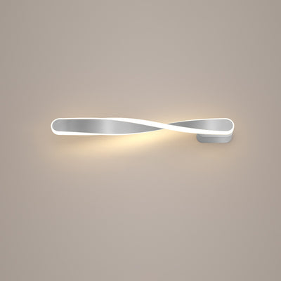 Moderne minimalistische lange ovale Spiral-Aluminium-Silikon-LED-Wandleuchte für das Wohnzimmer 