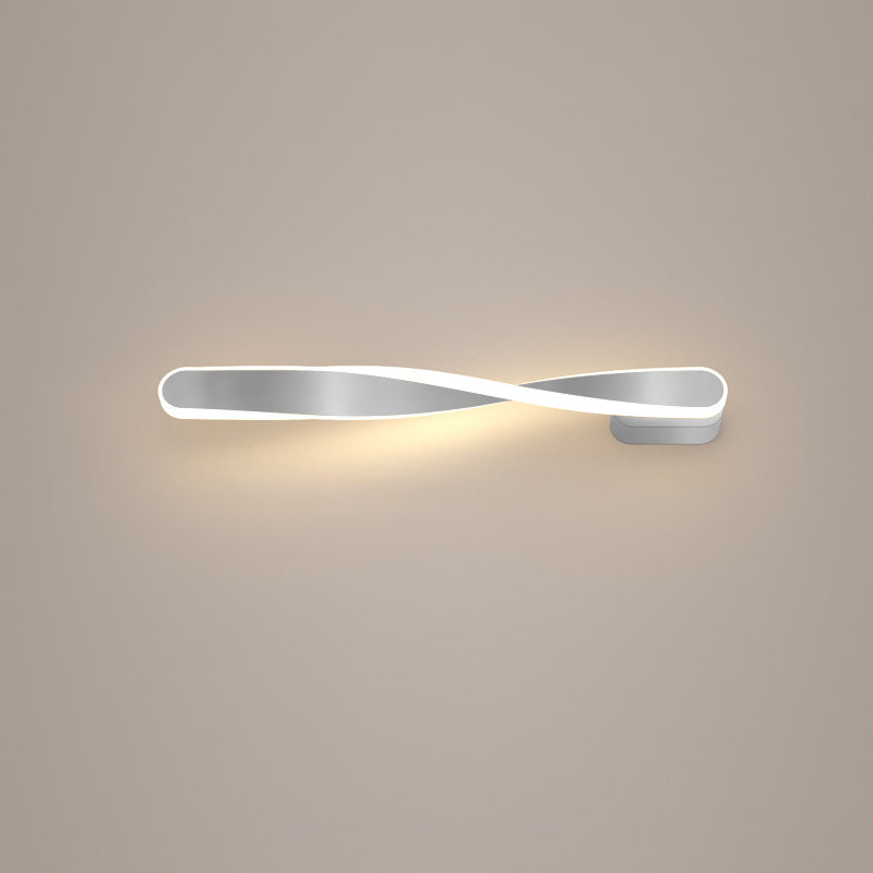 Moderne minimalistische lange ovale Spiral-Aluminium-Silikon-LED-Wandleuchte für das Wohnzimmer 