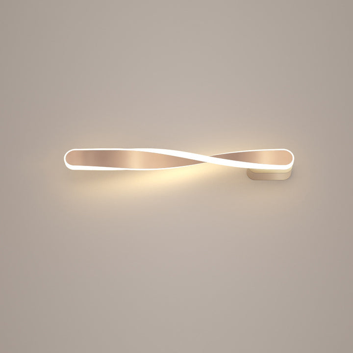 Modern Minimalist Long Oval Spiral Aluminum Silicone LED Wall Sconce Lamp For Living Room