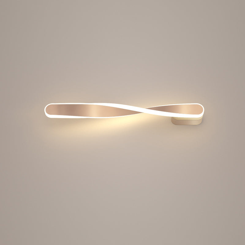 Moderne minimalistische lange ovale Spiral-Aluminium-Silikon-LED-Wandleuchte für das Wohnzimmer 