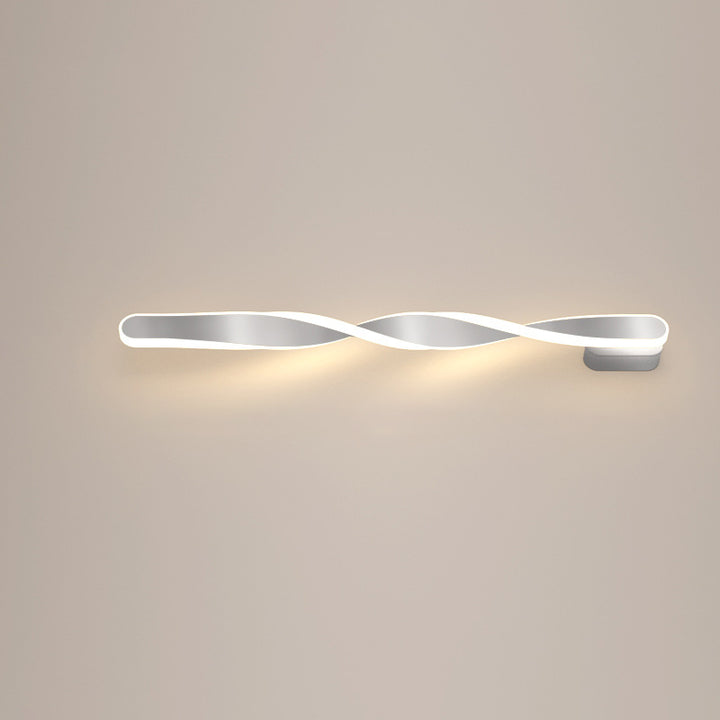 Modern Minimalist Long Oval Spiral Aluminum Silicone LED Wall Sconce Lamp For Living Room