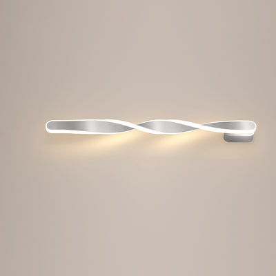 Moderne minimalistische lange ovale Spiral-Aluminium-Silikon-LED-Wandleuchte für das Wohnzimmer 
