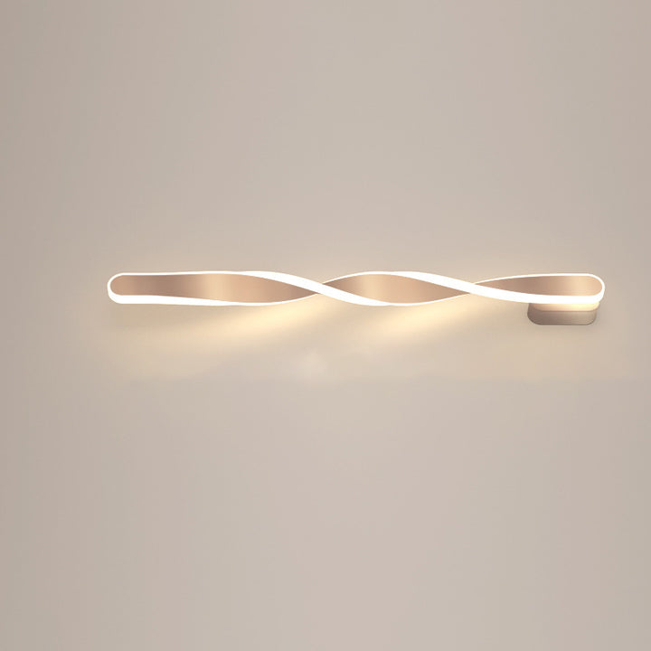 Modern Minimalist Long Oval Spiral Aluminum Silicone LED Wall Sconce Lamp For Living Room