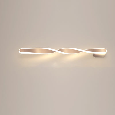 Moderne minimalistische lange ovale Spiral-Aluminium-Silikon-LED-Wandleuchte für das Wohnzimmer 