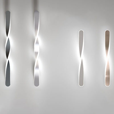 Moderne minimalistische lange ovale Spiral-Aluminium-Silikon-LED-Wandleuchte für das Wohnzimmer 