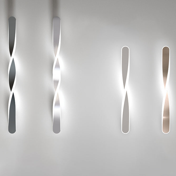 Moderne minimalistische lange ovale Spiral-Aluminium-Silikon-LED-Wandleuchte für das Wohnzimmer 