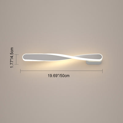 Moderne minimalistische lange ovale Spiral-Aluminium-Silikon-LED-Wandleuchte für das Wohnzimmer 