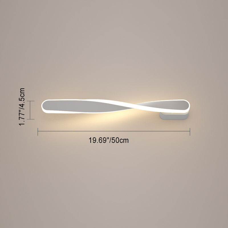 Moderne minimalistische lange ovale Spiral-Aluminium-Silikon-LED-Wandleuchte für das Wohnzimmer 