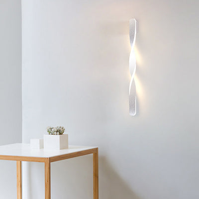 Moderne minimalistische lange ovale Spiral-Aluminium-Silikon-LED-Wandleuchte für das Wohnzimmer 