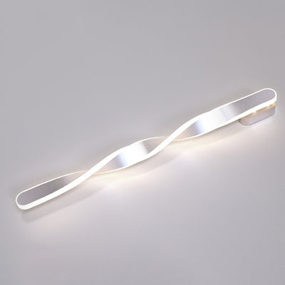 Moderne minimalistische lange ovale Spiral-Aluminium-Silikon-LED-Wandleuchte für das Wohnzimmer 