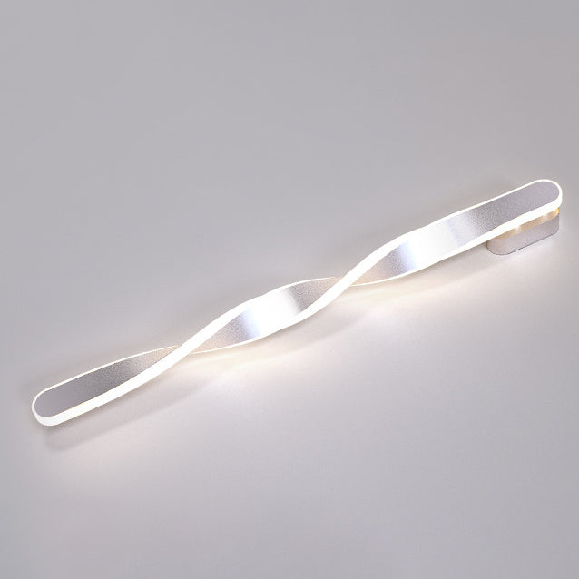 Moderne minimalistische lange ovale Spiral-Aluminium-Silikon-LED-Wandleuchte für das Wohnzimmer 